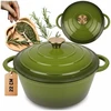 Atusa Emaliuotas ketaus puodas 22cm 3L HAGE alyvuogių (DQ22-olive)