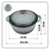 Atusa EMALIOWANY Puodas ŻELIWNY 22cm 3L HAGE SEA SALT