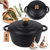 Atusa Emaliuotas ketaus puodas 22cm 3L HAGE juodas matinis (DQ22-blackmatt)