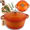 Atusa EMALIOWANY Puodas ŻELIWNY 24cm 4L HAGE Oranžinis
