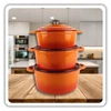 Atusa EMALIOWANY Puodas ŻELIWNY 24cm 4L HAGE Oranžinis