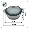 Atusa EMALIOWANY Puodas ŻELIWNY 24cm 4L HAGE SEA SALT