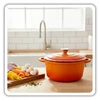 Atusa EMALIOWANY Puodas ŻELIWNY 24cm 4L HAGE Oranžinis
