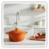 Atusa EMALIOWANY Puodas ŻELIWNY 26cm 5L HAGE Oranžinis