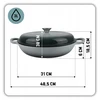 Atusa EMALIOWANY Puodas ŻELIWNY PŁASKI 30cm 3L HAGE SEA SALT