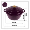 HAGE EMALIOWANY Puodas ŻELIWNY 22cm 3L HAGE EGGPLANT