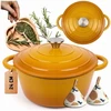 Atusa Emaliuotas ketaus puodas indukcinis orkaitės grilis HAGE 4L 24cm Garstyčios