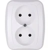 Gniazdo Lizdas Dvigubas kištukinis lizdas 2x2p 16A, 250V, ATUT, baltas