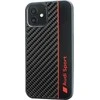 Audi Carbon Fiber Stripe Apple iPhone 11 / Xr 6.1″ juodos spalvos kietas dėklas AUS-TPUPCIP11-R8/D1-BK