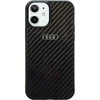 Audi Carbon Fiber Apple iPhone 11 / Xr 6.1″ juodos spalvos kietas dėklas AU-TPUPCIP11-R8/D2-BK