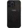 Audi Carbon Fiber Apple iPhone 14 Pro 6.1″ juodos spalvos kietas dėklas AU-TPUPCIP14P-R8/D2-BK