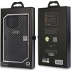 Audi Carbon Fiber Apple iPhone 14 Pro 6.1″ juodos spalvos kietas dėklas AU-TPUPCIP14P-R8/D2-BK