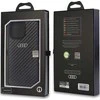 Audi Carbon Fiber Apple iPhone 14 Pro Max 6.7″ juodos spalvos kietas dėklas AU-TPUPCIP14PM-R8/D2-BK