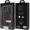 Audi Genuine Leather MagSafe Apple iPhone 14 Pro Max 6.7″ juodos spalvos-red kietas dėklas AU-TPUPCMIP14P