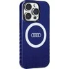 Audi IML Big Logo MagSafe Dėklas Apple iPhone 14 Pro 6.1″ mėlynos spalvos hardcase AU-IMLMIP14P-Q5/D2-BE