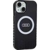 Audi IML Big Logo MagSafe Dėklas Apple iPhone 15 / 14 / 13 6.1″ juodos spalvos hardcase AU-IMLMIP15-Q5/D2-BK