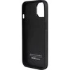 Audi Genuine Leather Apple iPhone 14 / 15 / 13 6.1″ juodos spalvos kietas dėklas AU-TPUPCIP14-Q8/D1-BK