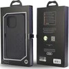 Audi Synthetic Leather Apple iPhone 13 Pro / 13 6.1″ juodos spalvos kietas dėklas AU-TPUPCIP13 P-TT/D1-BK