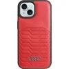 Audi Synthetic Leather MagSafe Apple iPhone 15 / 14 / 13 6.1″ red kietas dėklas AU-TPUPCMIP15-GT/D3-RD