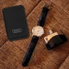 Audi dirbtinės odos piniginė su kortelių dėklu, juodos spalvos, MagSafe AU-MSCH-Q3/D1-BK