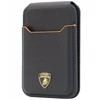 Dėklas Audi Lamborghini D1 Genuine Leather MagSafe mobile phone wallet - juodas and oranžinis