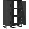 Highboard Juodas 68x35x106,5 cm Mediena ir metalas