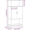 Highboard Pilka Sonoma 68x35x139 cm Mediena ir metalas