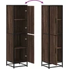Highboard Rudas ąžuolas 35,5x35x139 cm Mediena ir metalas
