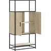 aukšta lenta Sonoma ąžuolas 68x35x139 cm Mediena ir metalas