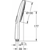 Grohe Rainshower SmartActive 130 3sr. dušo galvutė 8.5L/min. chromas