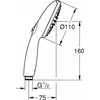 Dušo galvutė GROHE, Tempesta 110 II , matinė juoda