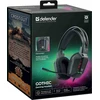 Ausinės Defender Ausinės su mikrofonu GOTHIC RGB USB juoda