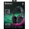 Ausinės Defender Ausinės su mikrofonu GOTHIC RGB USB juoda