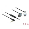 Ausinės Delock In-Ear Ausinės su wtykiem 3,5 mm 4-pin Mikrofonas i regulator głośności + funkcja szybkiego wyciszenia išmaniems telefonams i tabletów