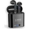 Belaidės ausinės Savio TWS-02, Bluetooth, su mikrofonu, juodos