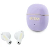 Guess Auksinė Line Glossy Classic Logo TWS belaidės ausinės violetinės spalvos