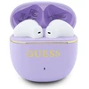 Guess Auksinė Line Glossy Classic Logo TWS belaidės ausinės violetinės spalvos