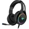 Žaidimų ausinės HAVIT HV-H2232D E-SPORTS, RGB, 50mm, USB jungtis, juodos