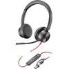 HP Poly „Poly Blackwire 8225 Stereo“ „USB-C“ ausinės + „USB-C/A“ adapteris