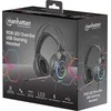 Ausinės Manhattan RGB LED Over-Ear USB Gaming ausnės, su laidu, USB-A Plug, Mikrofonas, Integrated Volume Control, 2.0m, Juodas, 180696