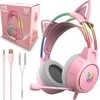 Žaidimų ausinės ONIKUMA X15Pro Rožinė Cat's Ears