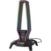 Rampage Stojak na ausinės IGRIS RGB USB, USB-C, juoda