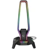 Rampage Stojak na ausinės IGRIS RGB USB, USB-C, juoda