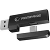 Ausinės su mikrofonu Rampage RETSU Juodos/Pilkos Belaidės 2.4G Bluetooth