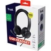 Trust Ayda Ausinės su laidu su lankeliu ant galvos Calls/Music USB Type-A Juodas