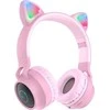 Ausinės bluetooth HOCO W27 Cat Ears rožinės spalvos