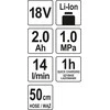 Akumuliatorinis oro kompresorius Yato YT-82894; 18 V; 1x2,0 Ah akum.