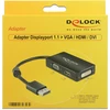 DeLOCK 0.16m DisplayPort/VGA+HDMI+DVI Juodas