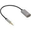 Manhattan 3,5 mm 4 kontaktų M į 2 x 3,5 mm 3 kontaktų F garso kabelio adapteris, 0,2 m, 356107