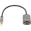 Manhattan 3,5 mm 4 kontaktų M į 2 x 3,5 mm 3 kontaktų F garso kabelio adapteris, 0,2 m, 356107